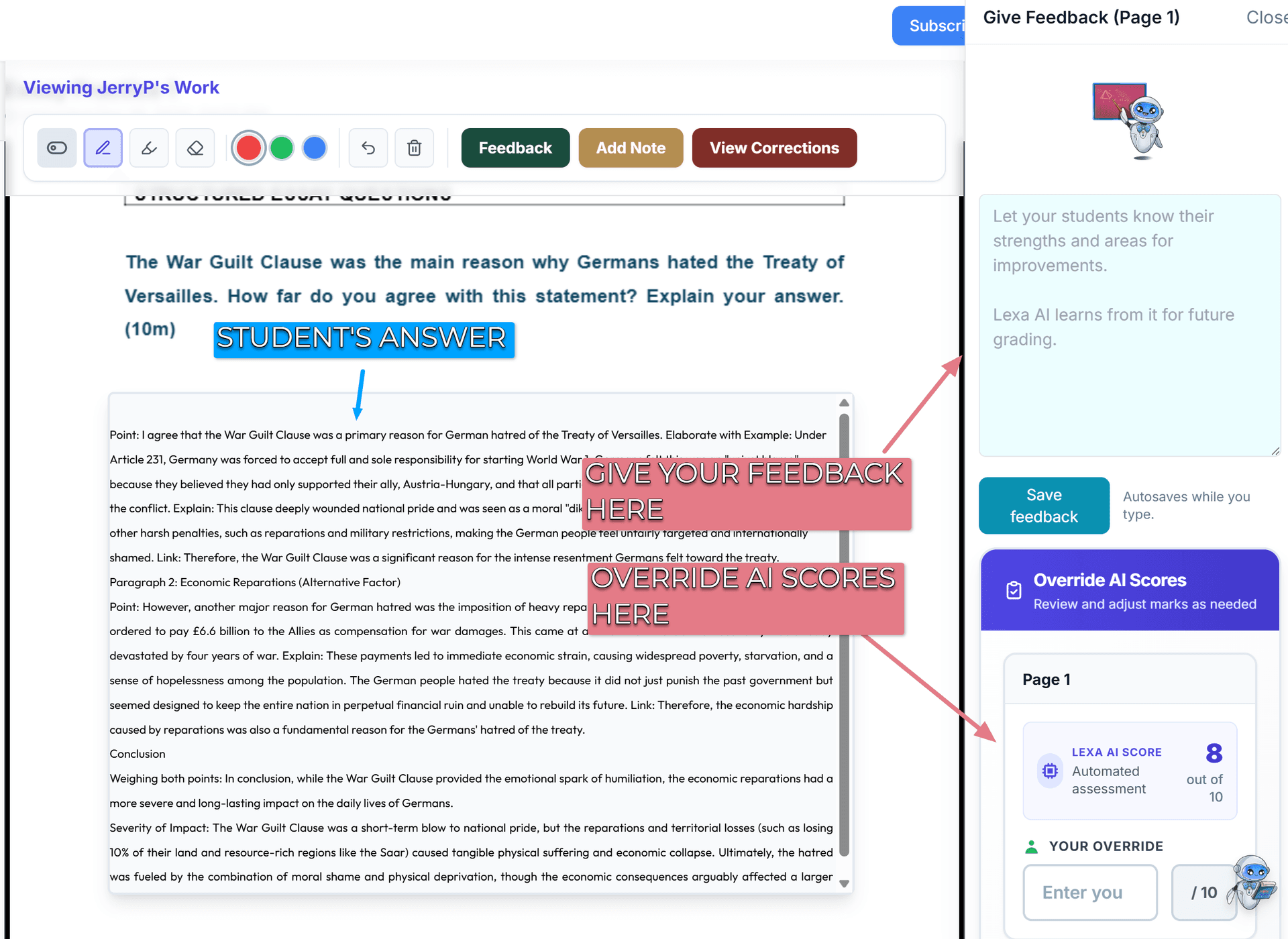 Teacher Feedback Override