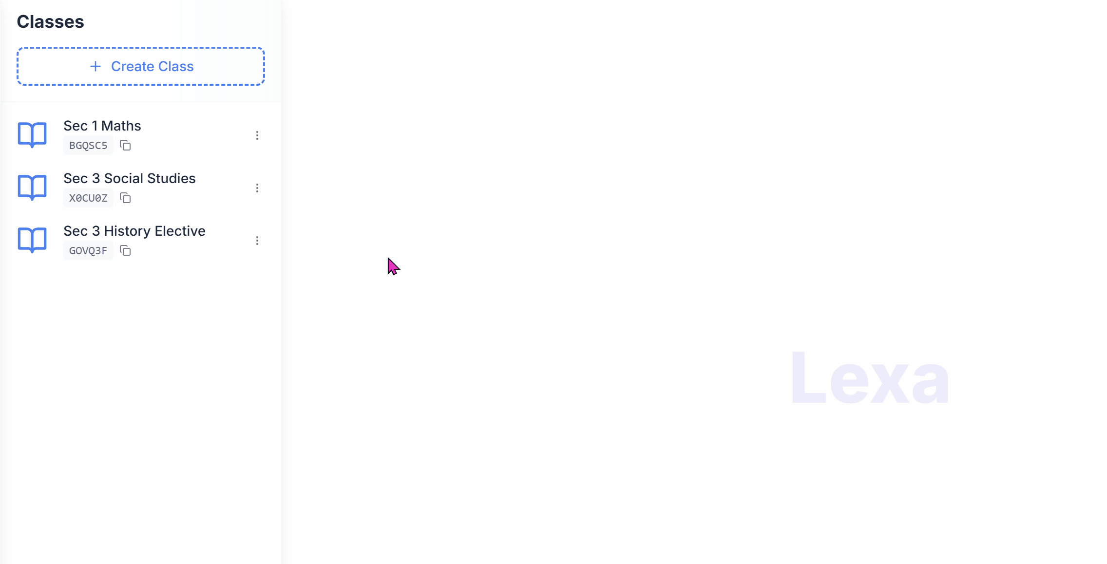 Creating a class in Lexa